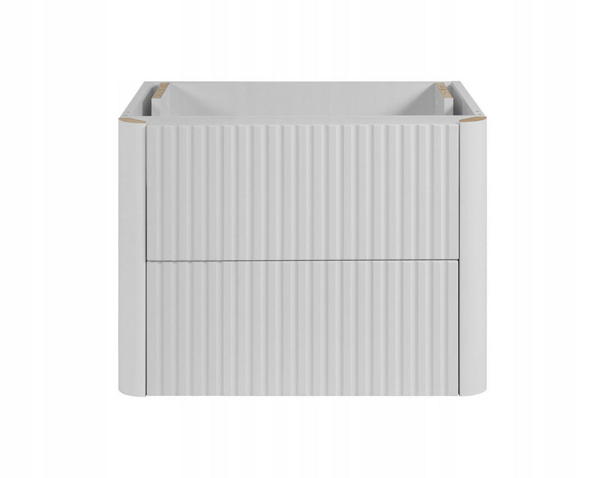 WASCHBECKENUNTERSCHRANK LINEA hängend geriffelt Weiß matt 60/48/44 cm - Weiß, Holzwerkstoff (60/48.4/43.7cm) - Rodan