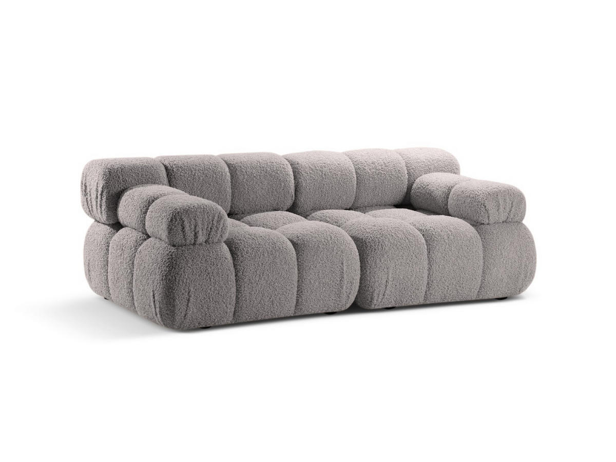 SOFA modular Bellis aus Boucle hellgrau 2 Sitzplätze - Hellgrau, Textil (94/70/188cm) - Micadoni