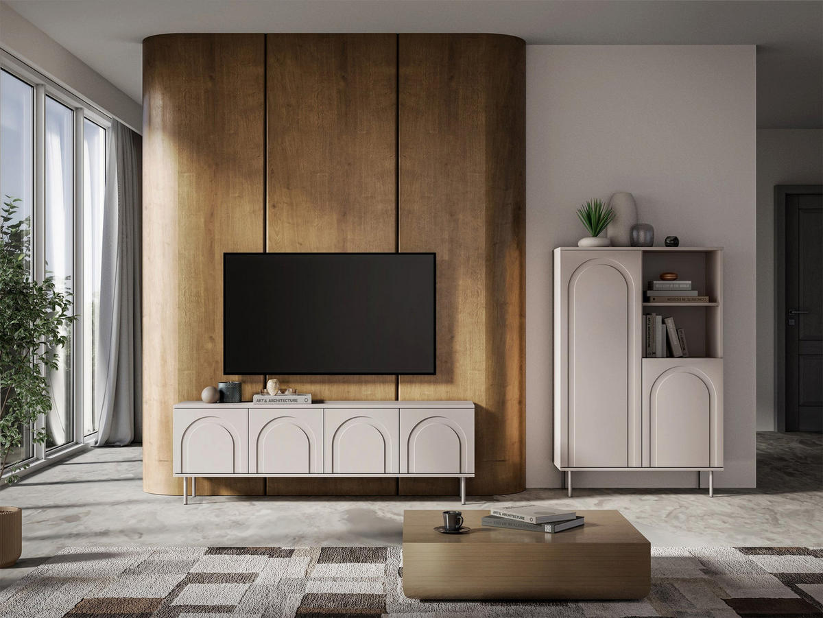 TV-LOWBOARD Orvella Taupe 159,7 cm - Taupe, Holzwerkstoff (159.7/53/34cm) - Homebook