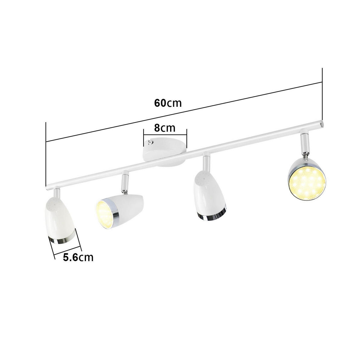 LED-DECKENLEUCHTE Leitch 60/15.5/80cm - Weiß, Metall (60/15.5/80cm) - Nettlife