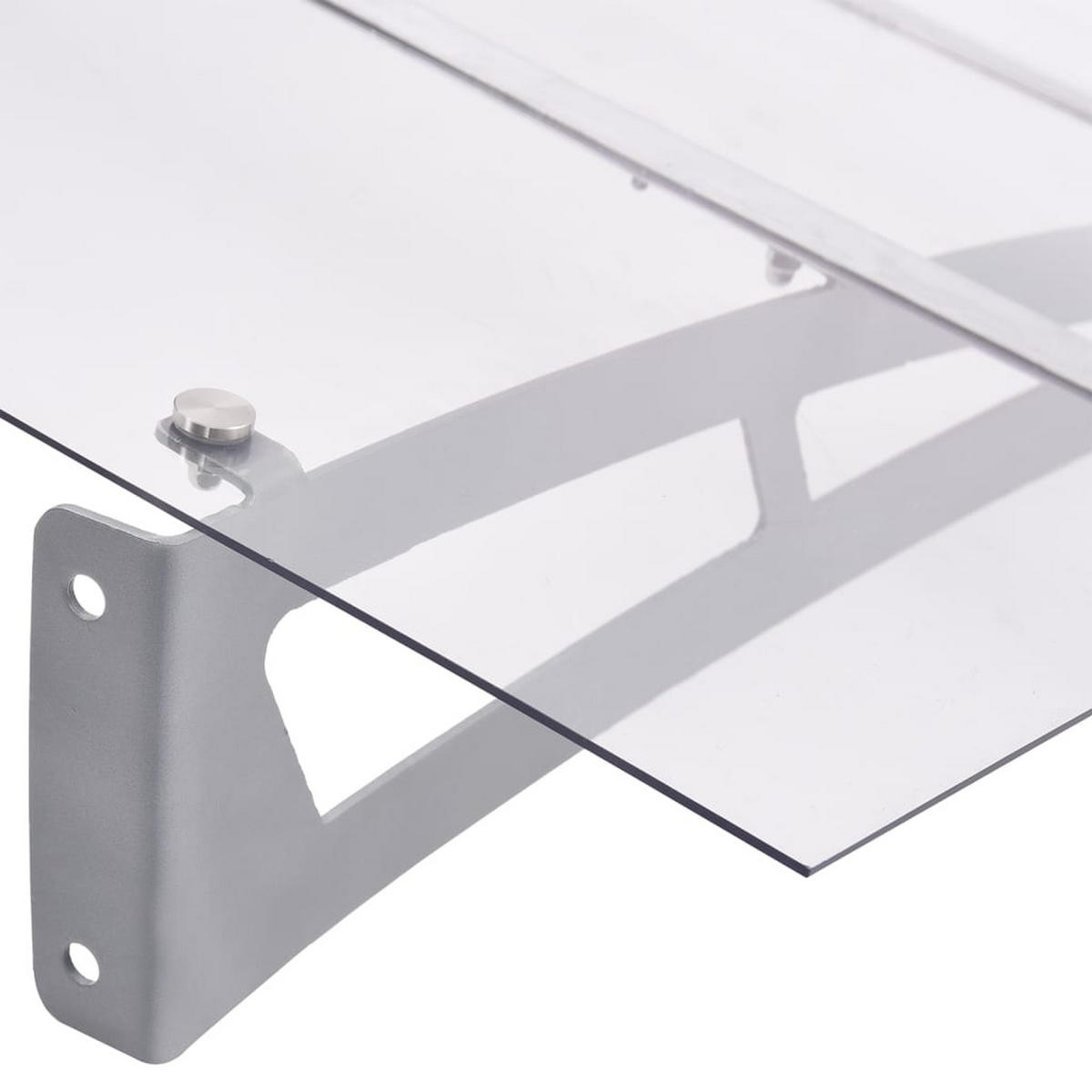 TÜRVORDACH Silbern Und Transparent 150/90 Cm Pet - Transparent, Kunststoff (150/90cm) - vidaXL