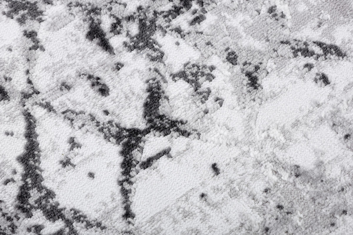 TEPPICHLÄUFER SKY hellgrau marmor 80/400 cm - Hellgrau, Textil (80/400cm) - Tapiso