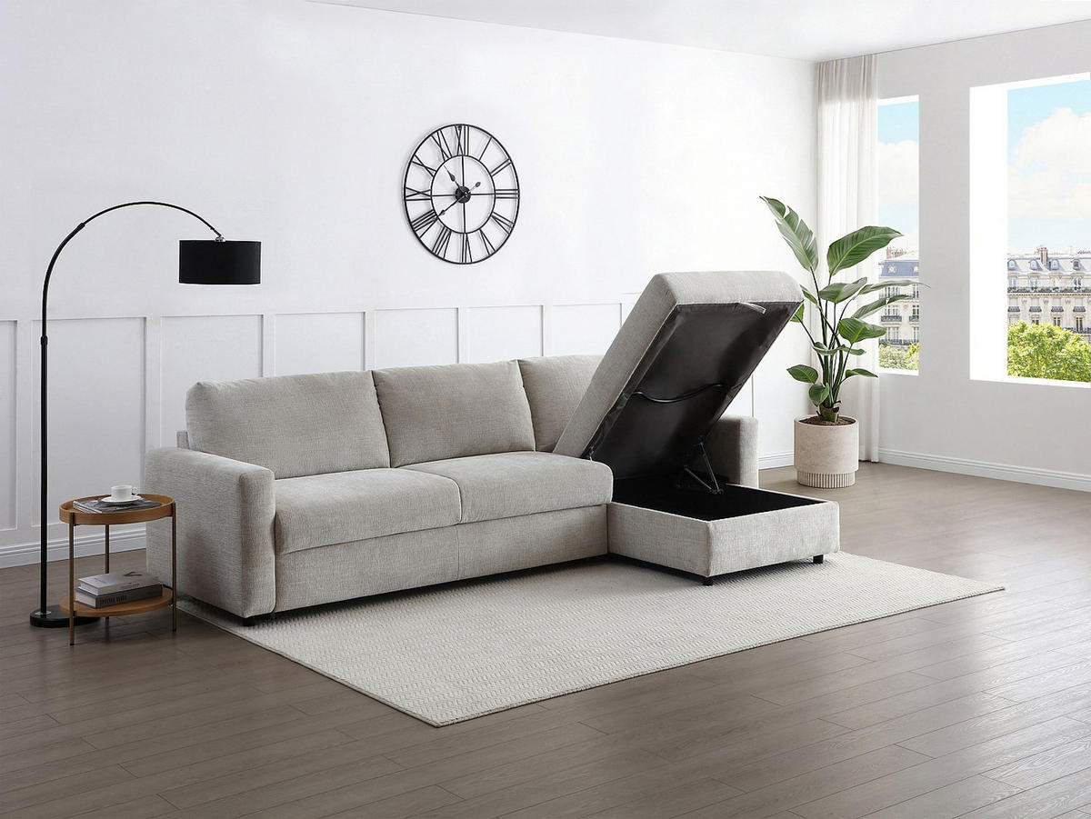 SCHLAFSOFA - 5 Personen - Stoff - Beige - - Beige, Textil (284/90/160cm) - Vente-Unique