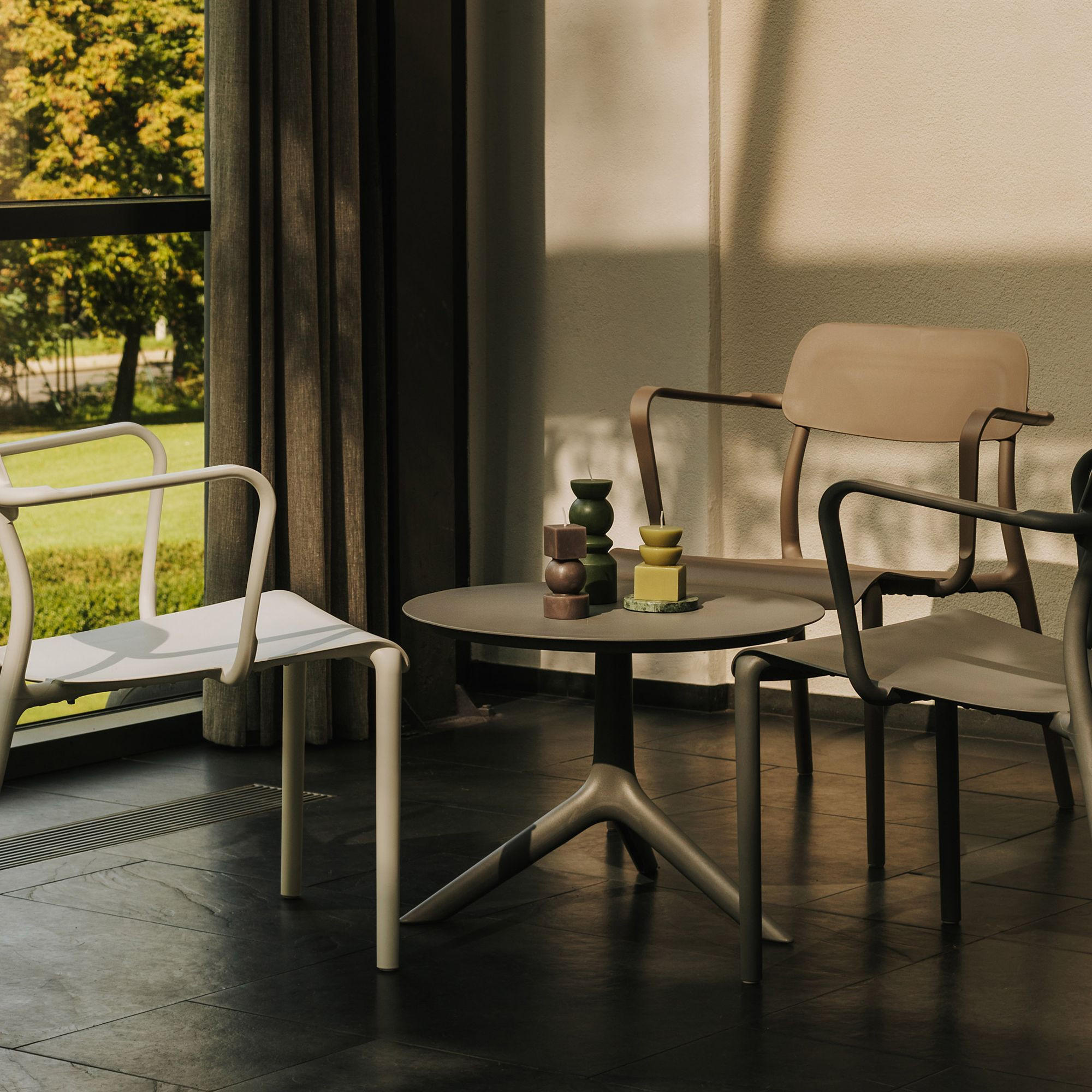 GARTENMÖBEL-SET GALIO, 4-tlg - Graubraun, Kunststoff - KONSIMO®