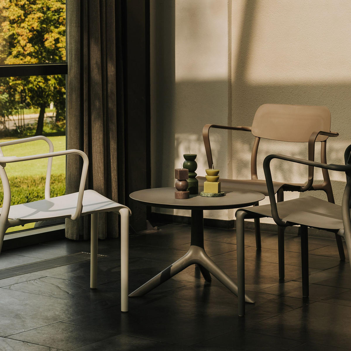 GARTENMÖBEL-SET GALIO, 4-tlg - Graubraun, Kunststoff - KONSIMO®