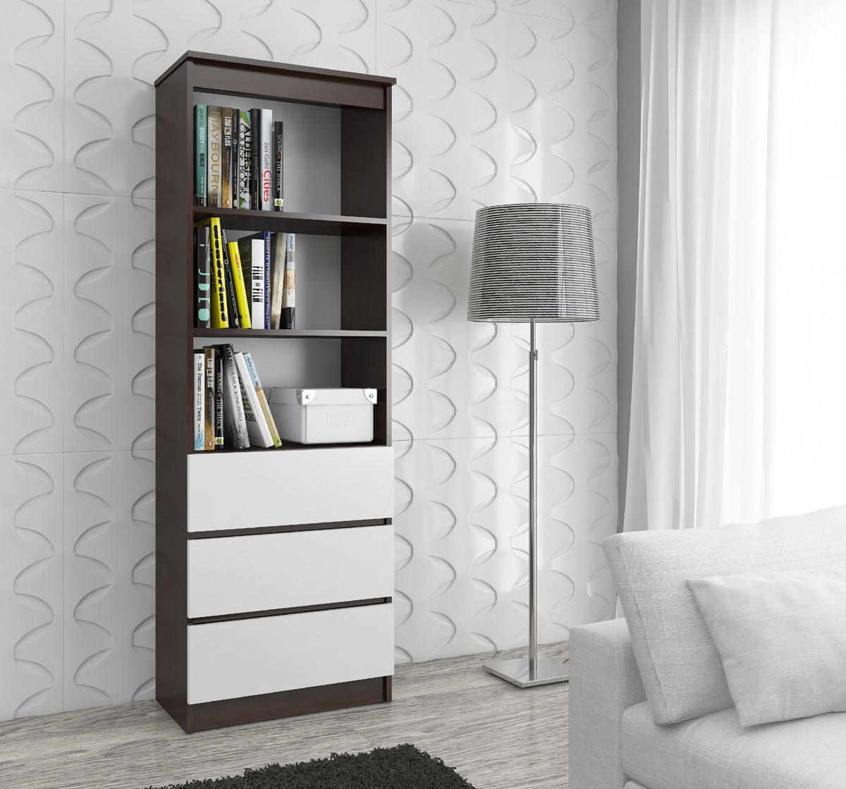 MEHRZWECKSCHRANK Wengefarben, Weiß 60x180x35 cm - Wengefarben/Weiß, Holzwerkstoff (60/180/35cm) - Akord