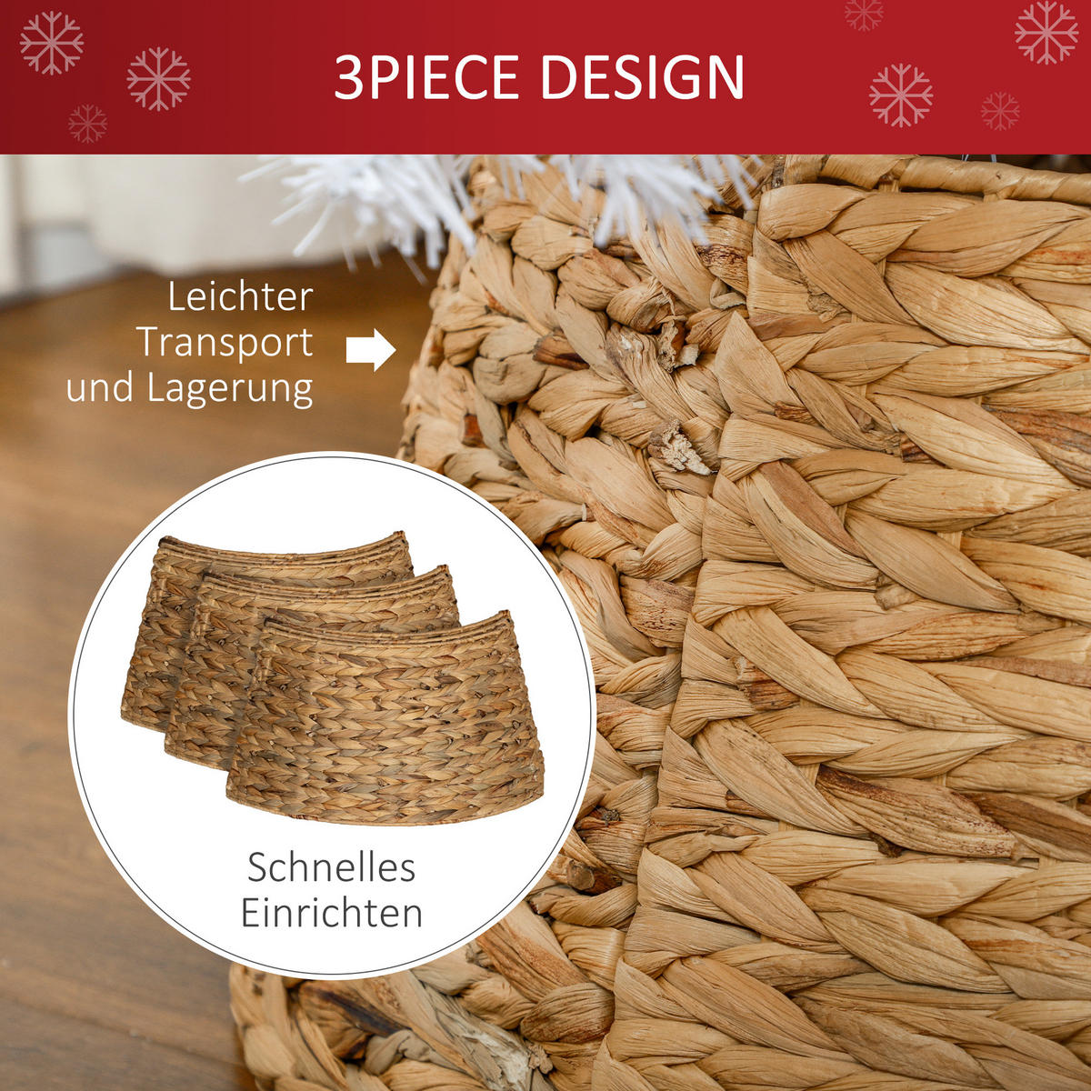 WEIHNACHTSBAUMKORB Naturfarben 60.0/60.0/28.0cm - Naturfarben, Naturmaterialien (60/28/60cm)