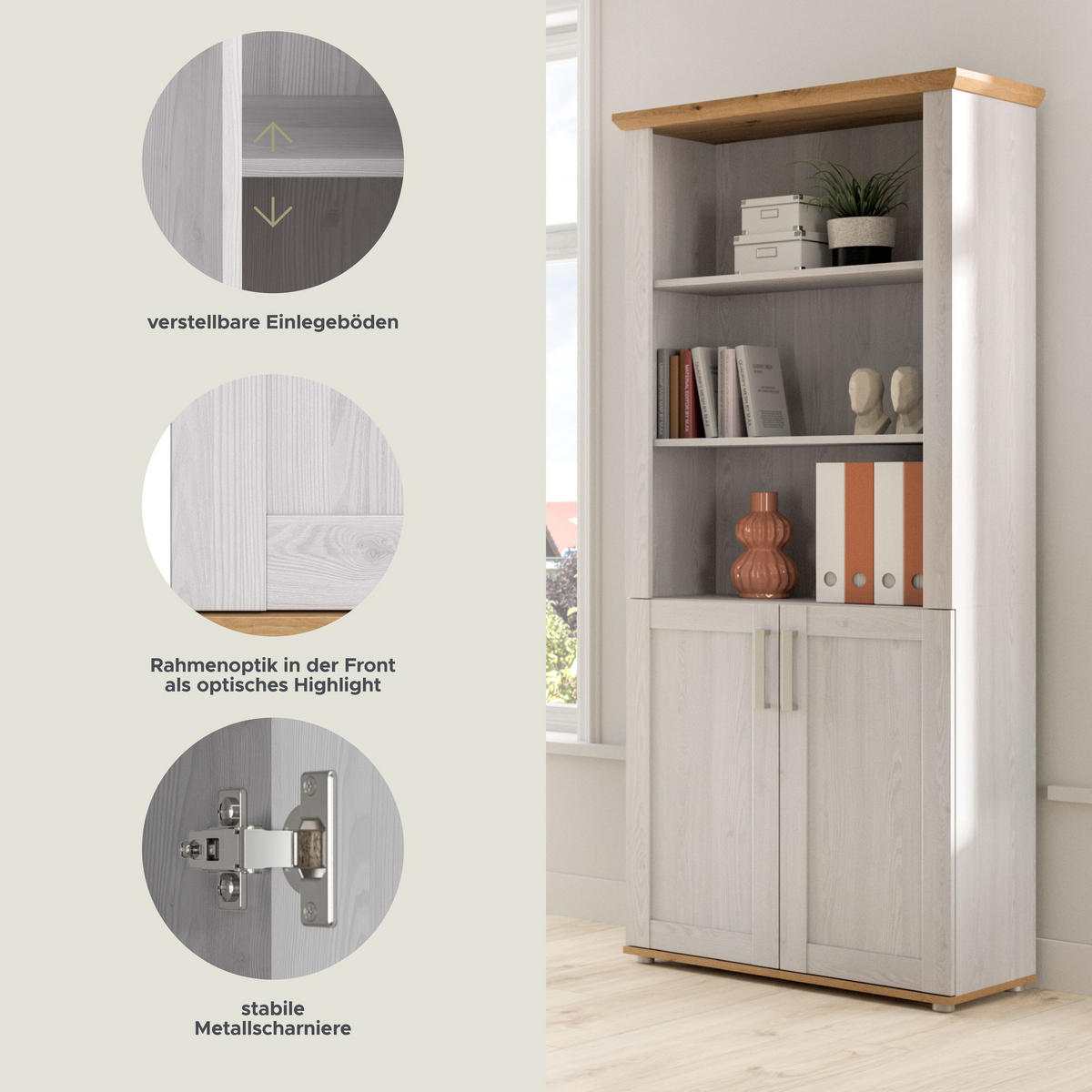 AKTENSCHRANK VERONA (B/H/T: ca. 84/193/39 cm) in Sibiu Lärche Nachbildung/Sibiu Lärche Nachbildung - Lärchefarben, Holzwerkstoff (84/193/39cm)