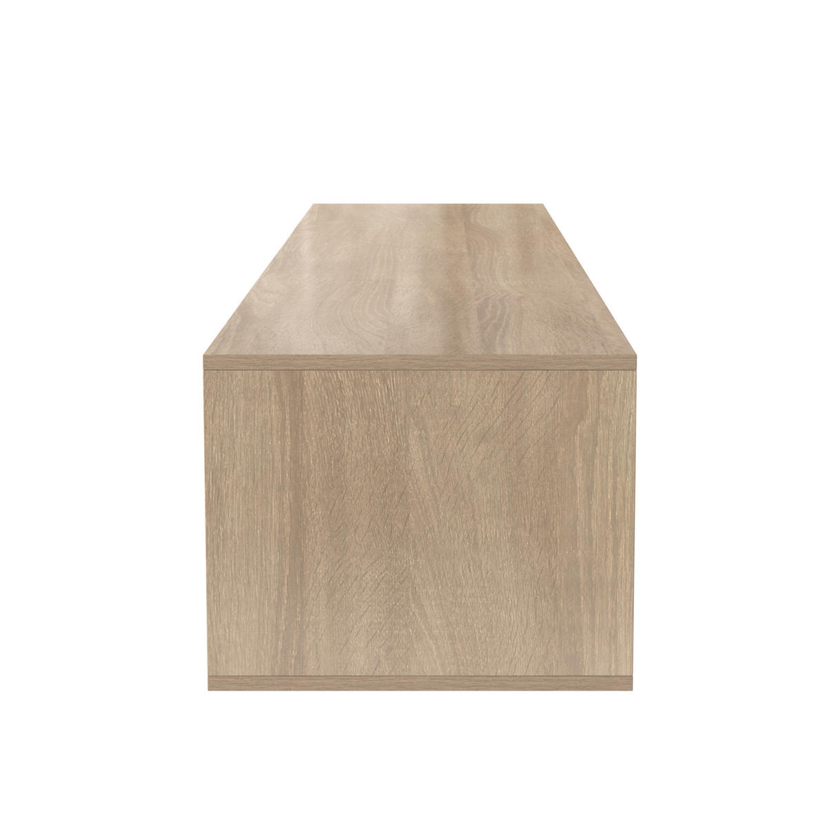TV-SCHRANK aus Holzwerkstoff 180x30x35 cm Weiß/Holzfarbe mit LED-Beleuchtung, Hochglanzfront und Rillentüren - Weiß, Holzwerkstoff (180/30/35cm) - Modfu