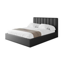 POLSTERBETT mit Bettkasten und Lattenrost, Bett mit Matratze H3/H4 - STERA 160x200 Schwarz Kunstleder - Schwarz Hochglanz, Holzwerkstoff/Textil (160/200cm) - ALTDECOR