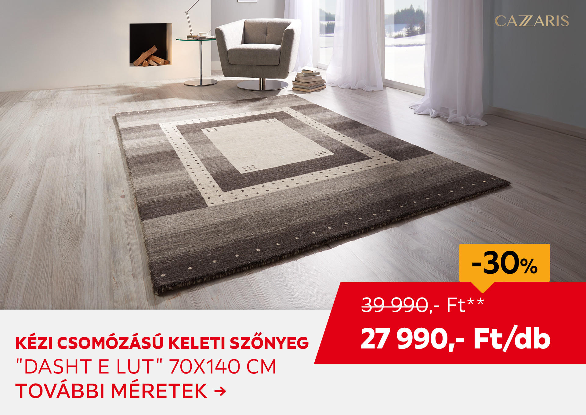 KÉZI CSOMÓZÁSÚ KELETI SZŐNYEG "DASHT E LUT" 70 X 140 CM Kiemelt termék 39990 Ft.- helyett 27990 Ft.-