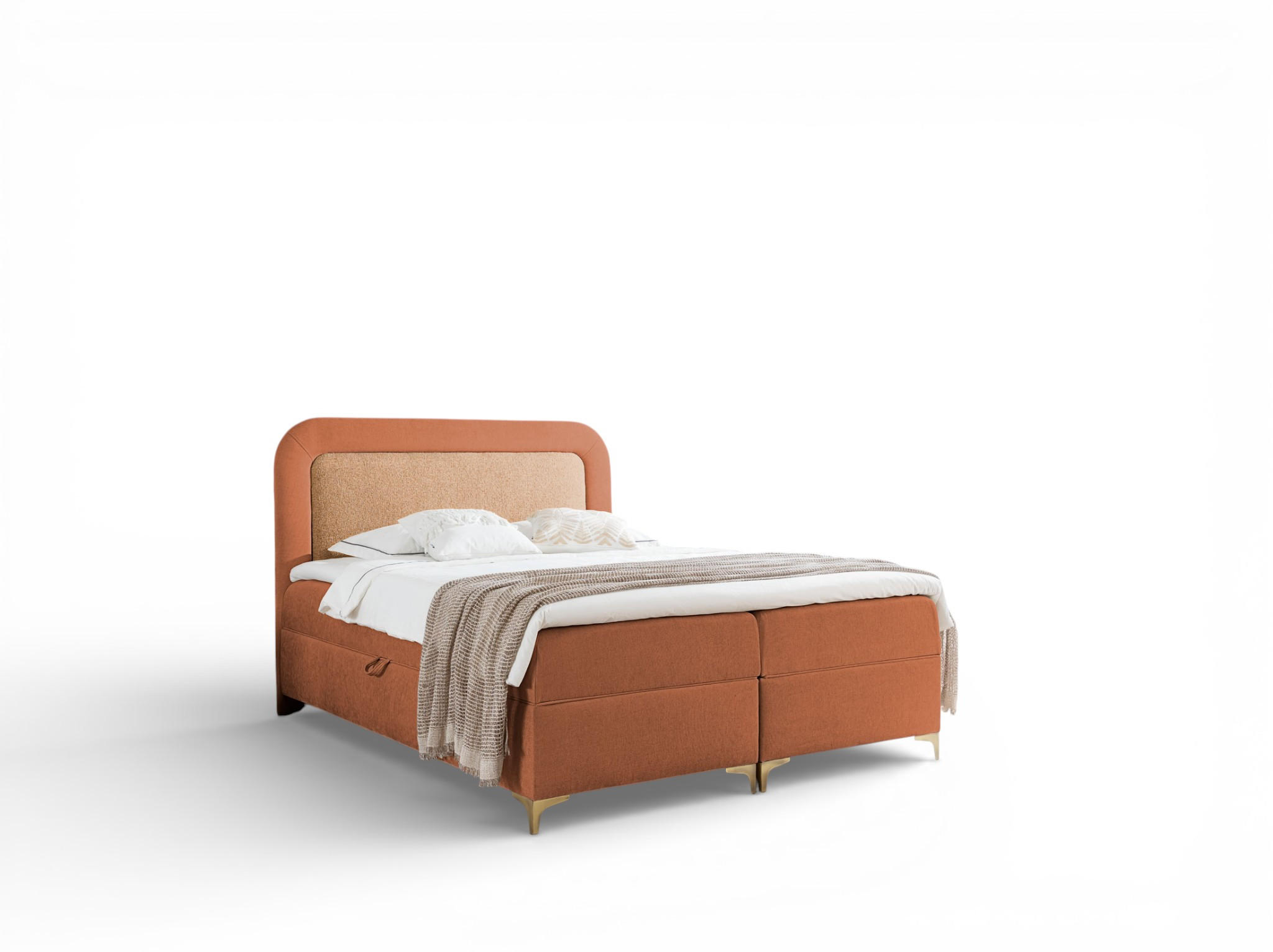BOXBETT Willow - Braun, Holzwerkstoff/Textil (200/200cm) - Fun Möbel