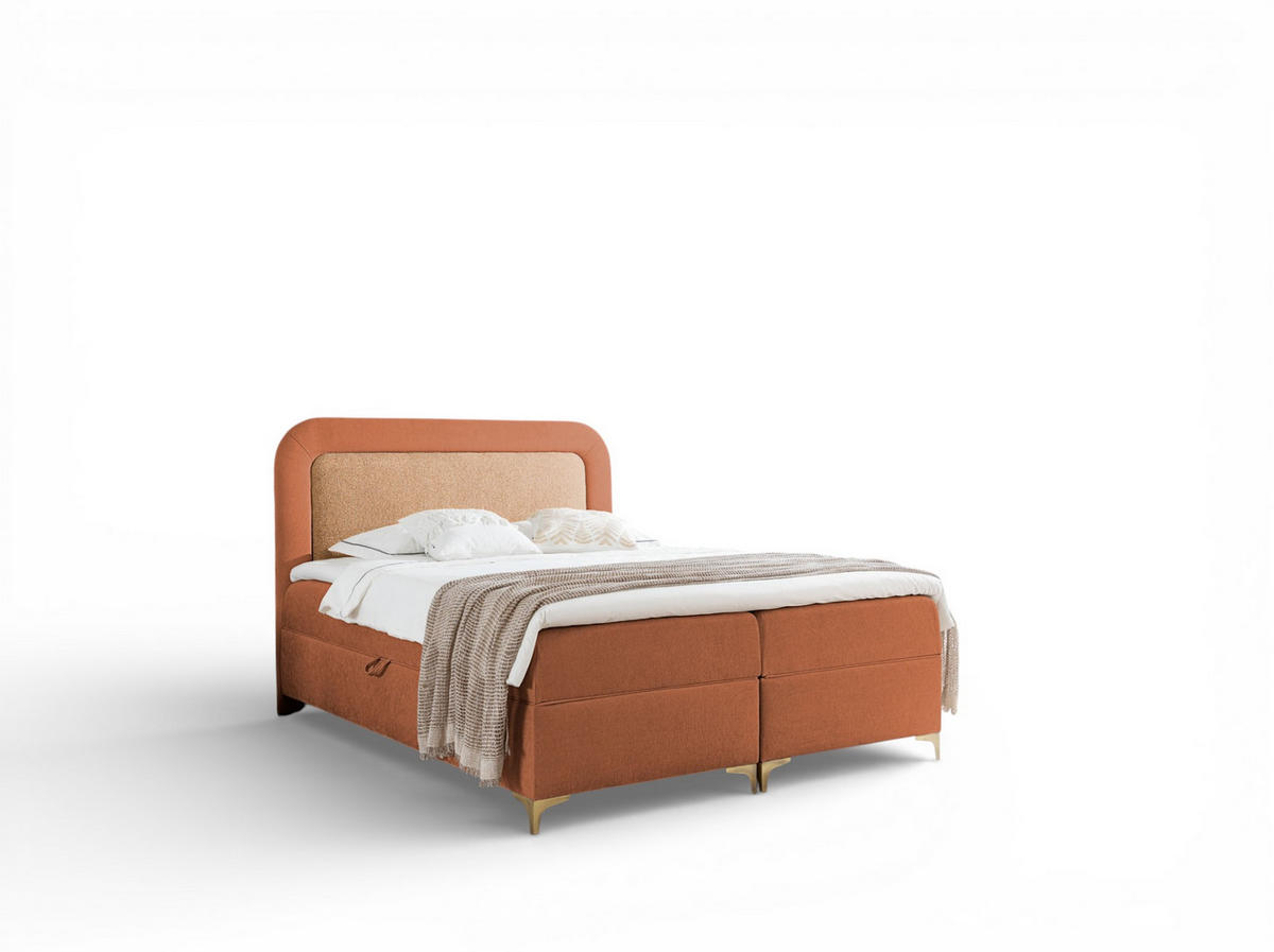 BOXBETT Willow - Braun, Holzwerkstoff/Textil (200/200cm) - Fun Möbel