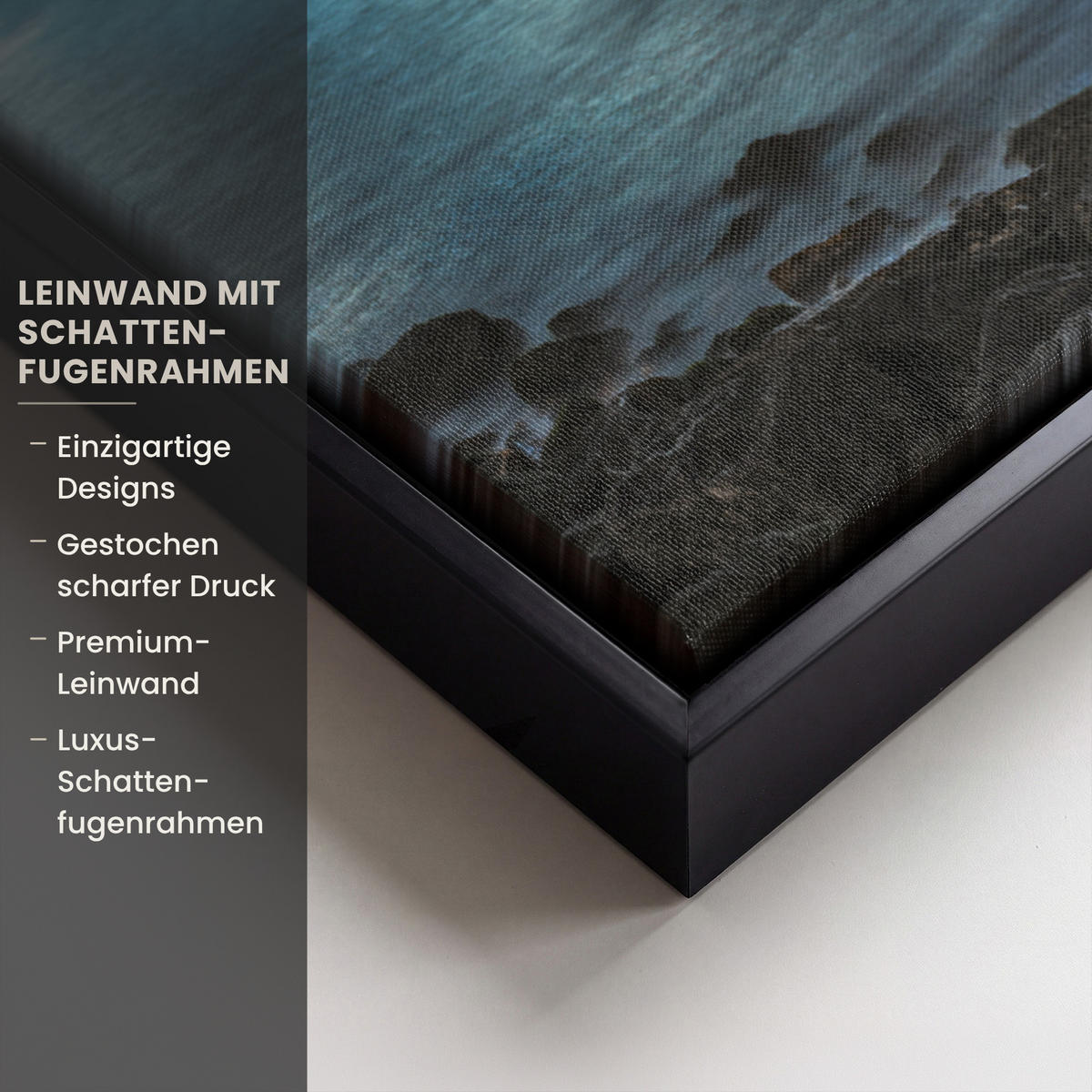 LEINWAND Bilder mit Rahmen - New York - Skyline - Stadt - Blau - 100x70 - Blaugrau, Textil (100/70cm) - MuchoWow