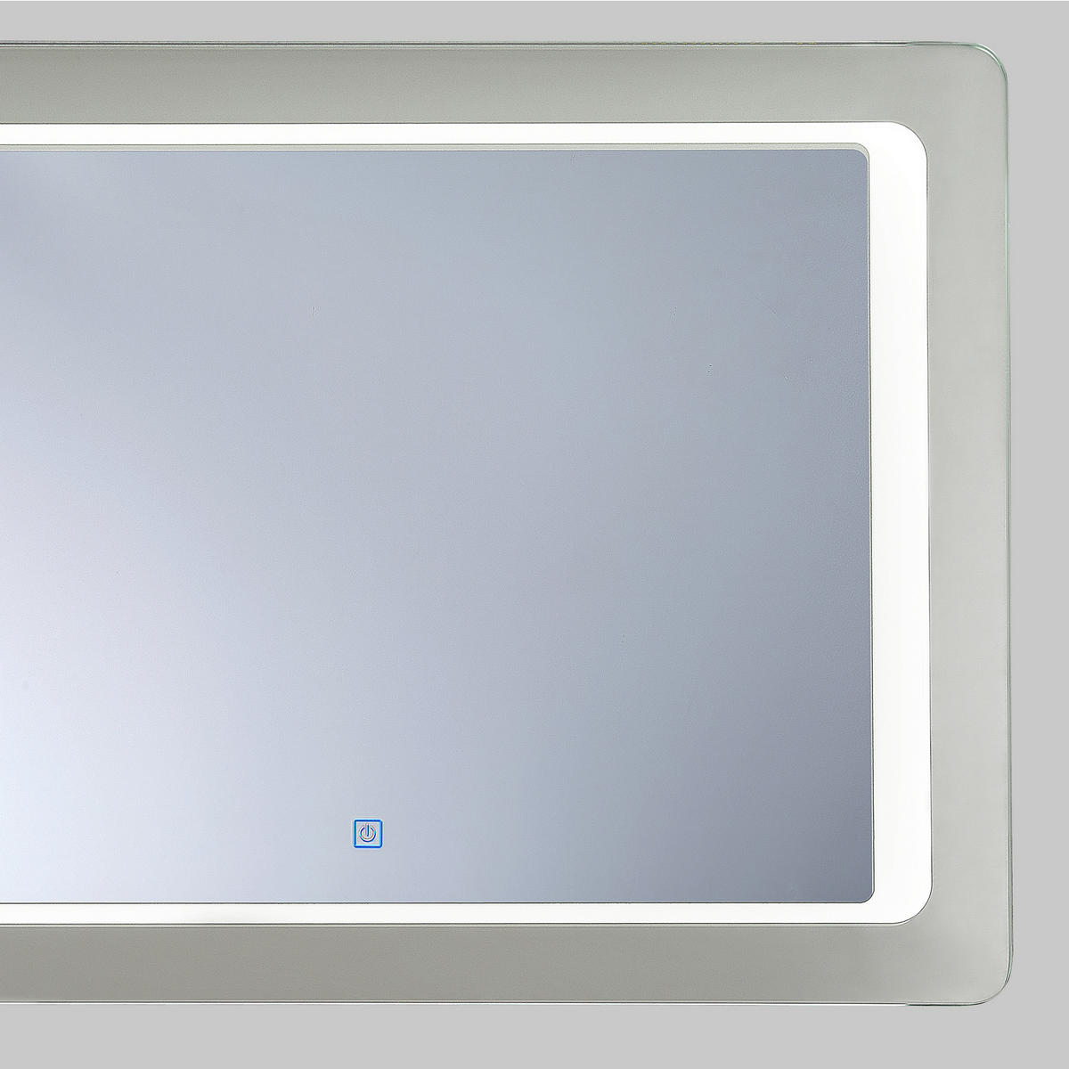 BADSPIEGEL mit LED-Beleuchtung rechteckig 80/60 cm Wassy - Silberfarben, Glas (80/60/3cm) - Beliani