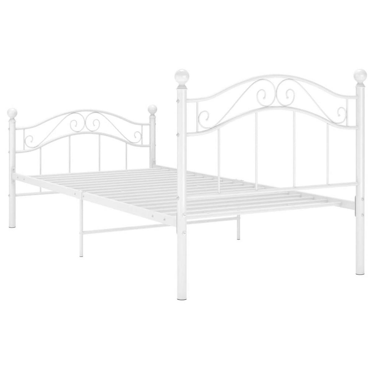 BETT Weiss Metall 100/200 Cm - Weiß, Holz (100/200cm) - vidaXL