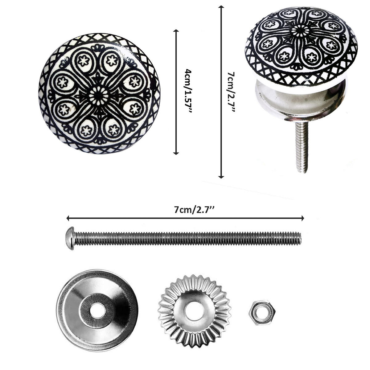 KERAMIKKNÖPFEN Set mit 20 senfgelben Keramikknöpfen40 mm - Beige, Keramik (4/4/6.9cm) - Nacnic