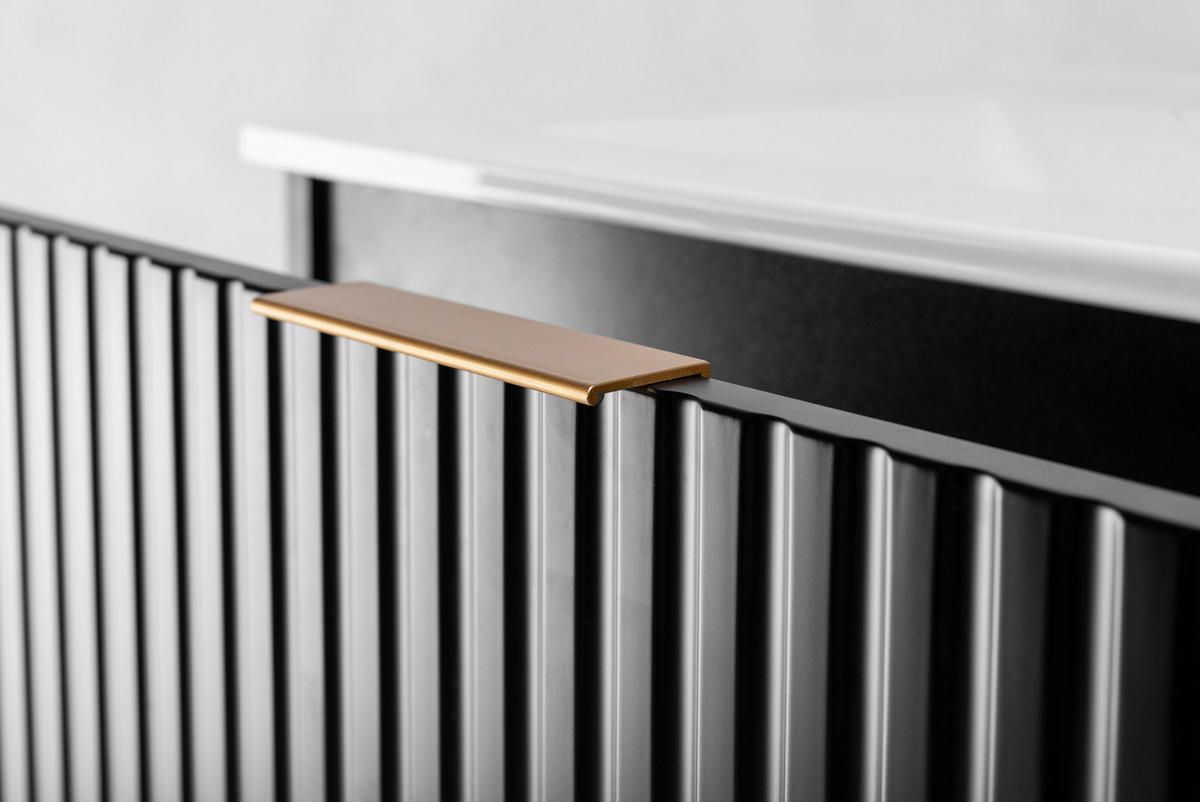 WASCHBECKUNTERSCHRANK FLOW + Platte Schwarz matt 80/57/46 cm - Schwarz, Holzwerkstoff (80/57/46cm) - Rodan