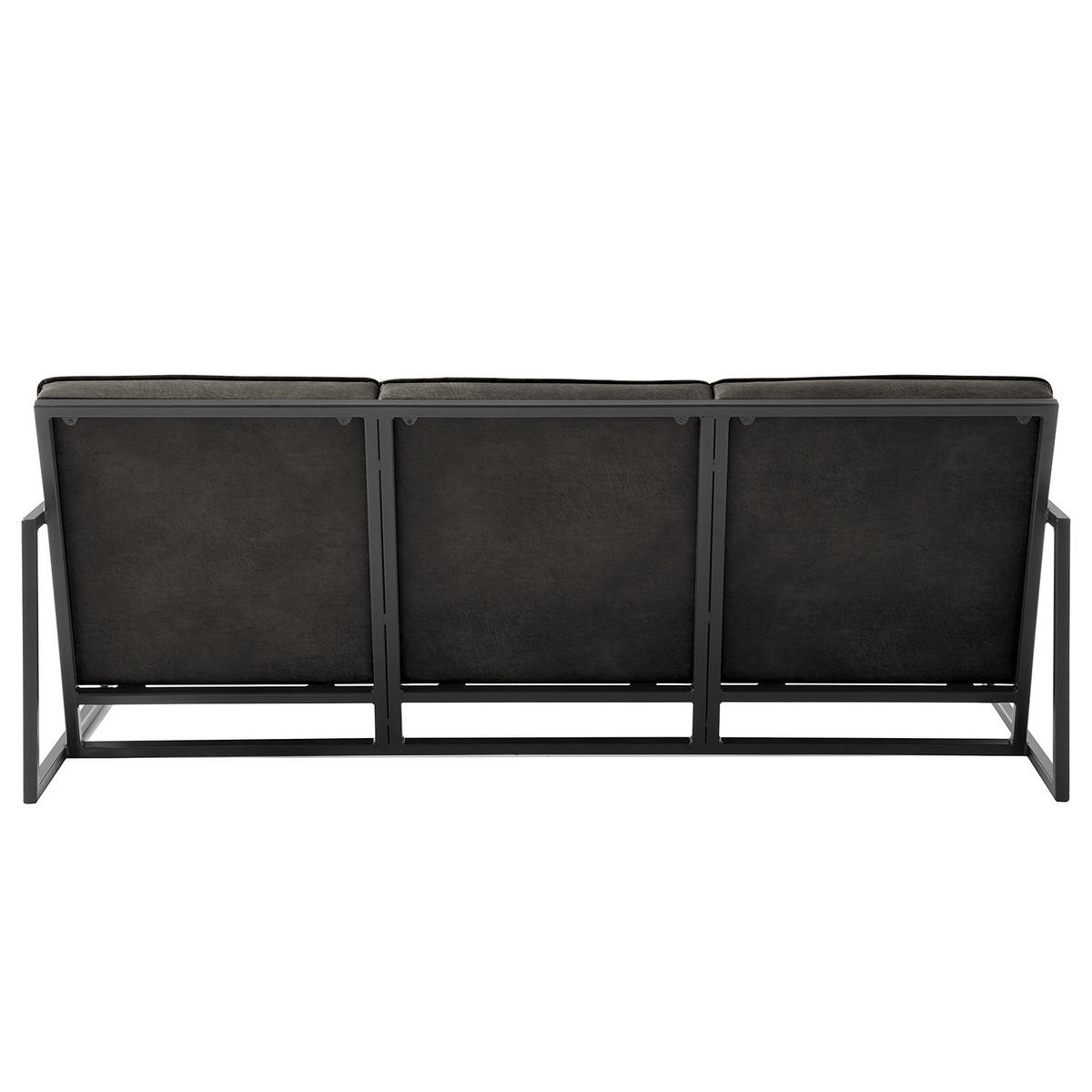 3-SITZER SOFA - Antiklederlook - Grau, Textil (185/74/82cm) - home24