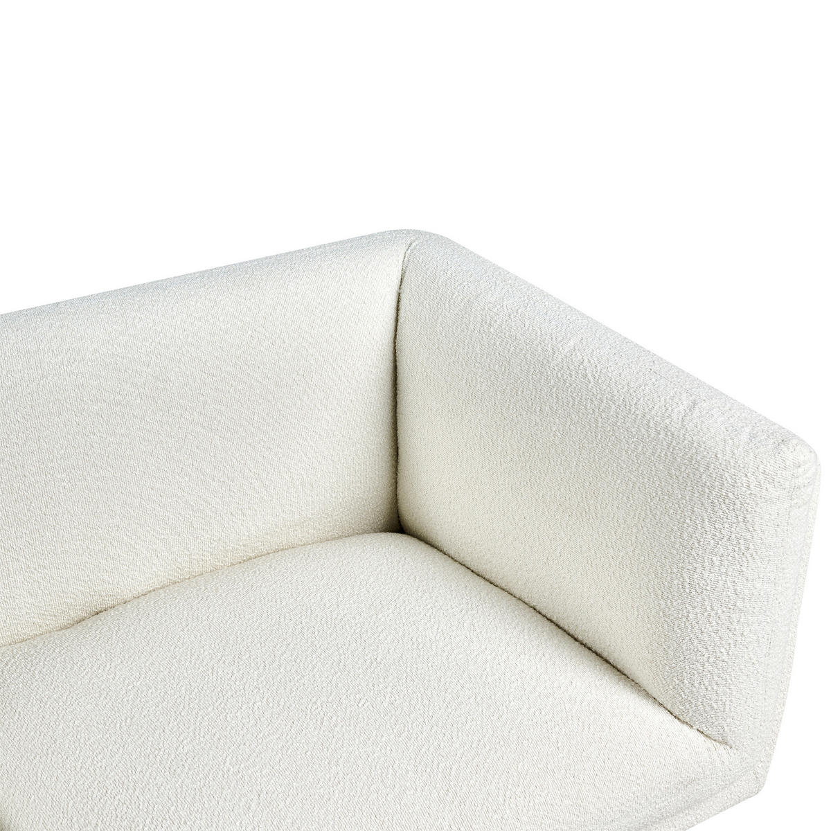 POHOVKA 2-místná Bouclé Krémově bílá Vorgod - krémová, textil (180/76/84cm) - Beliani