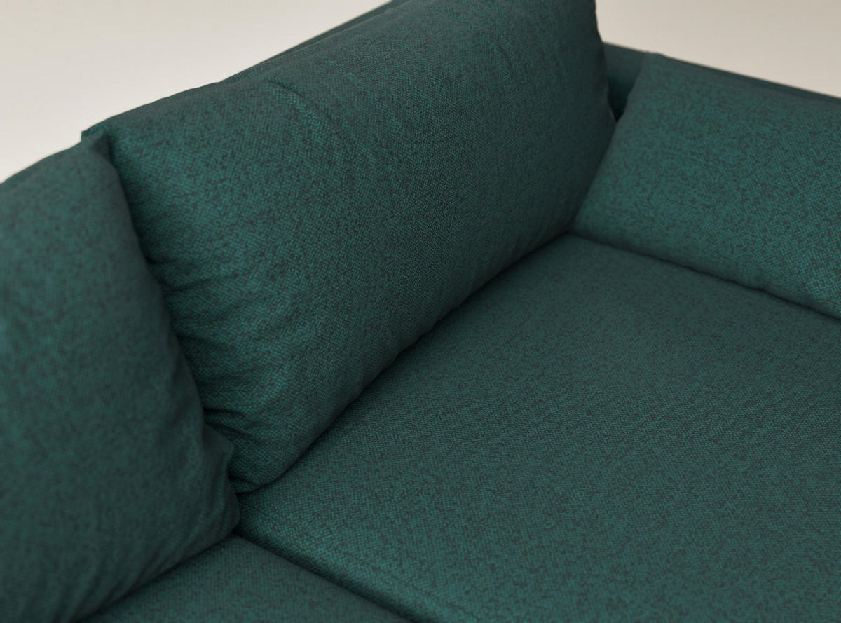 ECKSOFA MIT SCHLAFFUNKTION Leon Grün Webstoff - Schwarz/Grün, Holz/Holzwerkstoff (148/239cm) - Maison de Reve