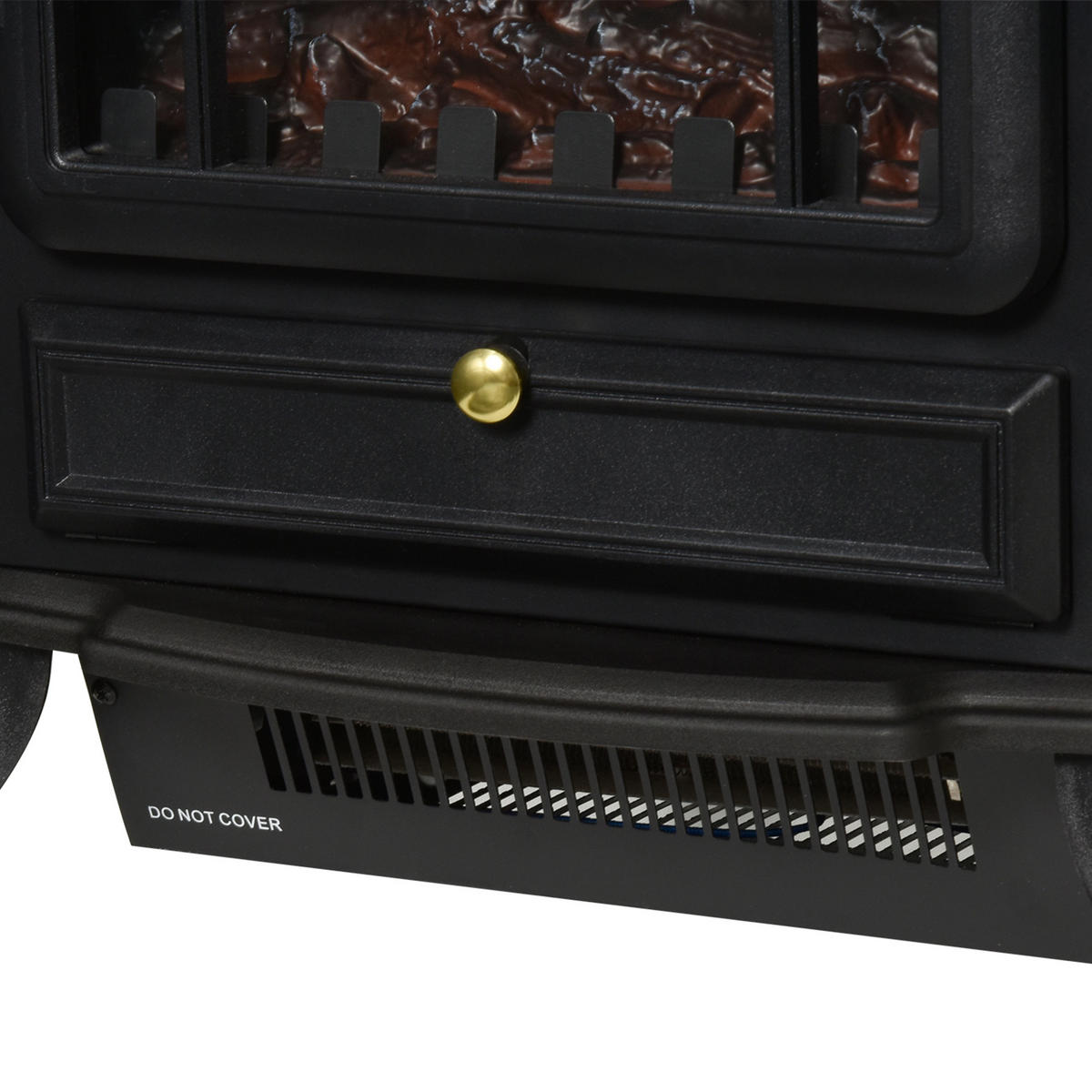 ELEKTROKAMIN DE-16996 Retro mit LED-Flammeneffekt Schwarz - Schwarz, Kunststoff (45/54/28cm) - ComfortXL