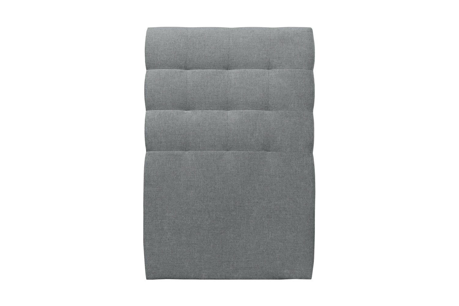 KOPFTEIL gepolstert - Gesteppt – Anthrazitgrauer Stoff - 90 cm - Beige/Anthrazit, Holz (90/120/10cm) - Sommeil de Plomb