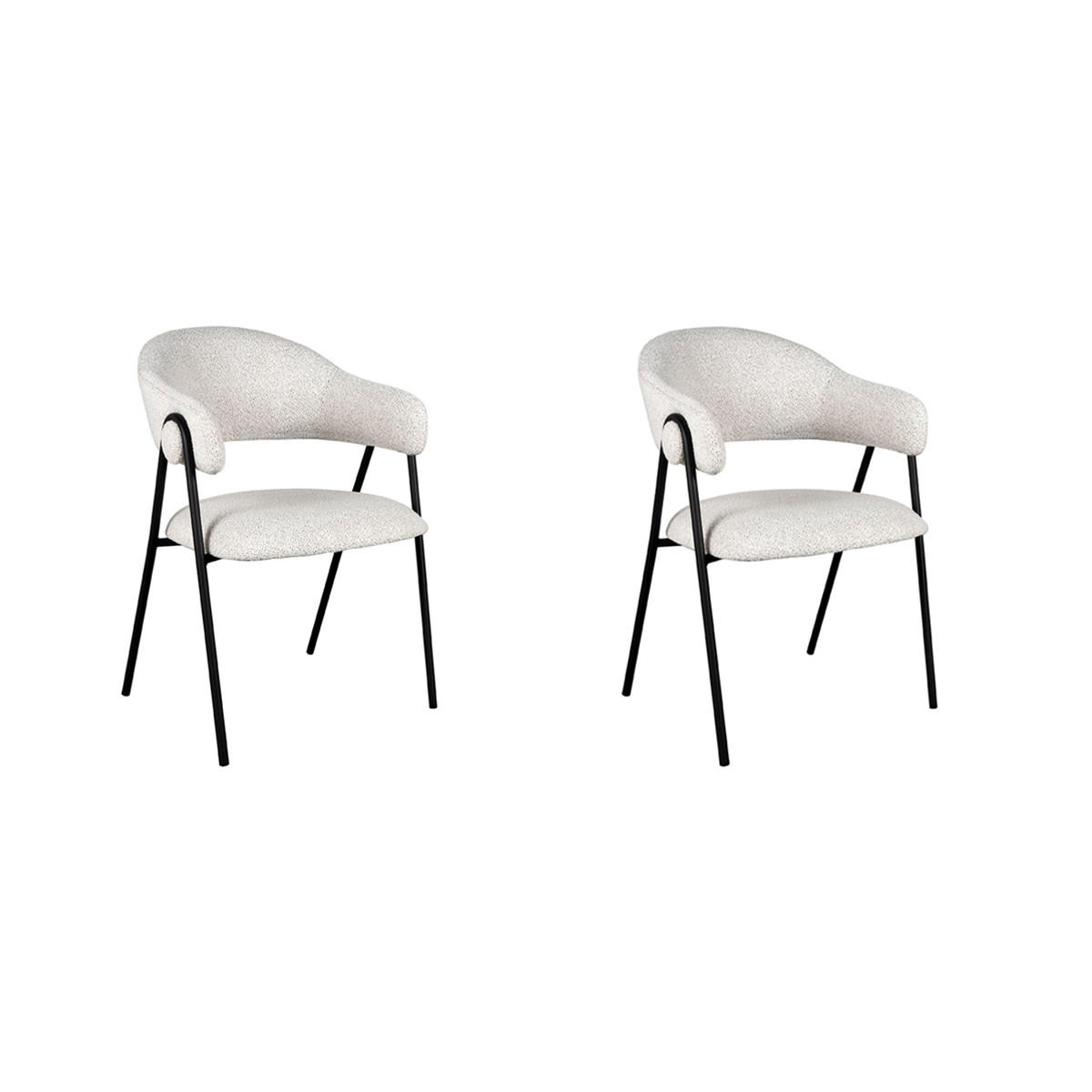 ESSZIMMERSTUHL Lowen Weiß 60/58/84 cm 2er-Set - Weiß, Textil (58/84/60cm) - LABEL51