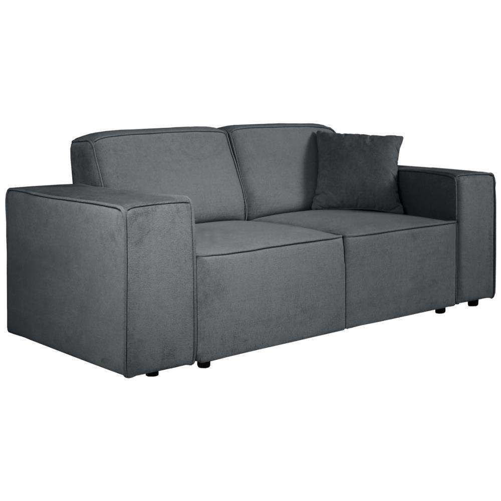 2-SITZER SOFA Pedro ohne Schlaffunktion dunkelgrau - Dunkelgrau/Schwarz, Textil (185/75/88cm) - Beautysofa
