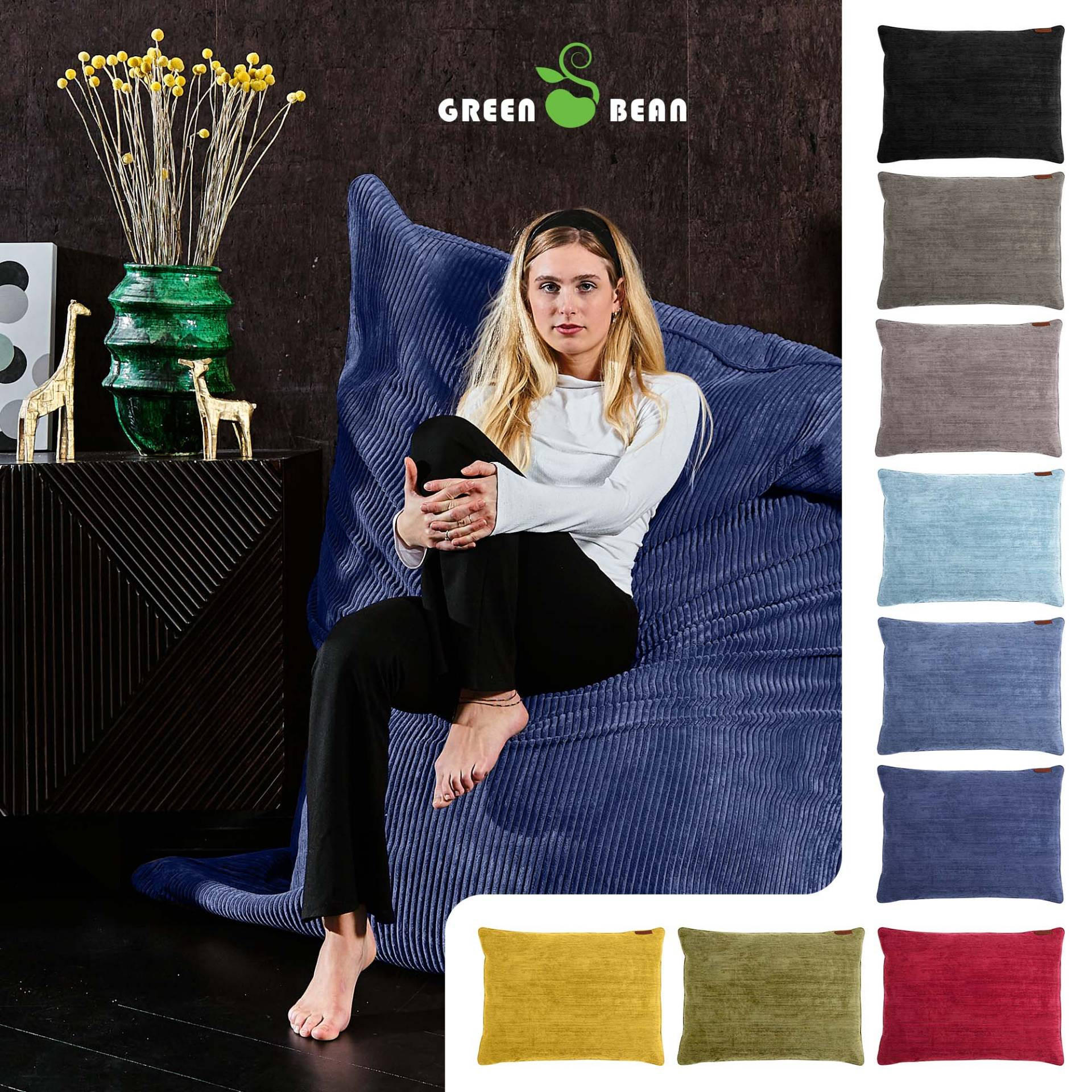 SITZSACK XXL "Square" aus Cord – 370 L - Dunkelblau, Textil (140/25/180cm) - Green Bean