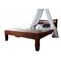 HOLZBETT Akazie 200x200x90 nougat lackiert OXFORD #231 - Dunkelbraun, Holz (200/200cm) - Massivmoebel24