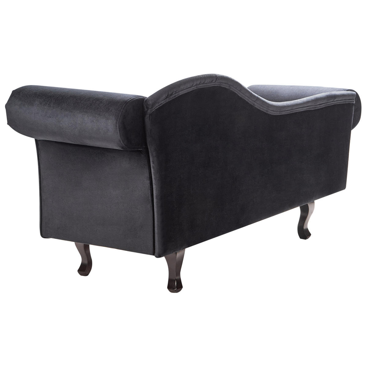 ČALOUNĚNÉ LEHÁTKO CHAISE LONGUE PRAVOSTRANNÉ Sametová látka Černé s polštářem Lattes II - černá/hnědá, textil (192/81/59cm) - Beliani