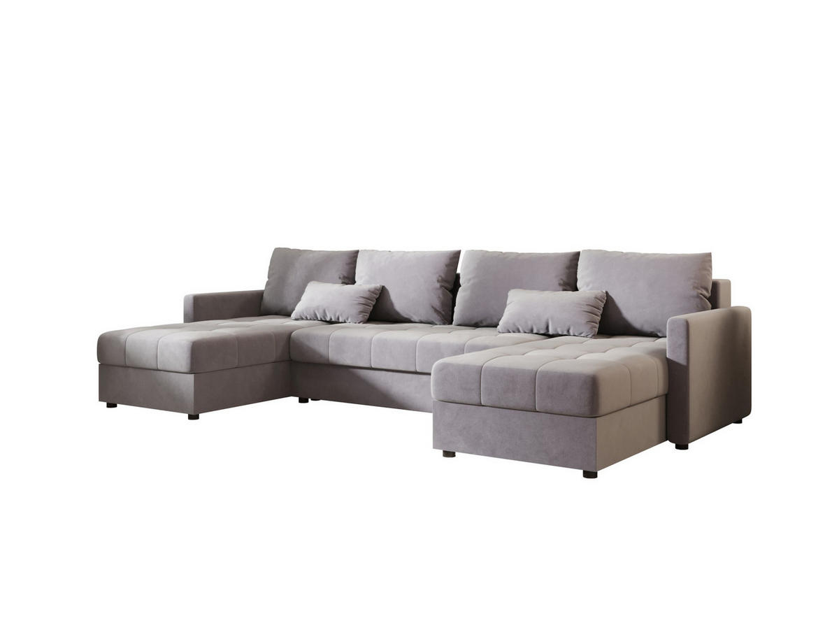 ECKSOFA MOS U BIS Itaka 50 mit Schlaffunktion - Grau, Textil (285/85/140cm) - Bedante