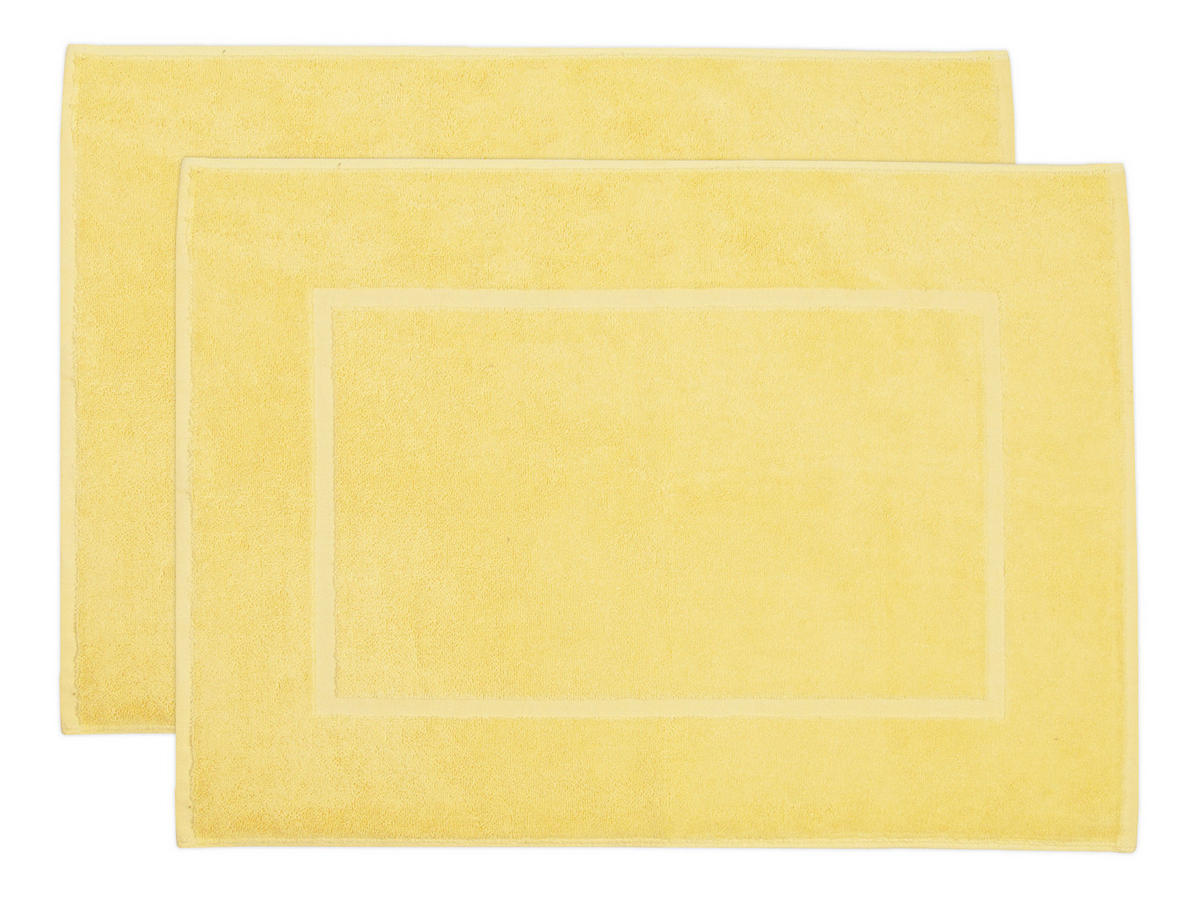 BADEMATTE, 2er-Set, 50x70 cm, 100% Baumwolle - Gelb, Textil (50/70cm) - Zollner