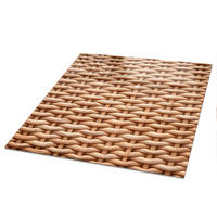 TISCHPLATTE 50x50 cm – Geflochtene Textur - Braun, Glas (50/50/0.4cm) - Wallfluent