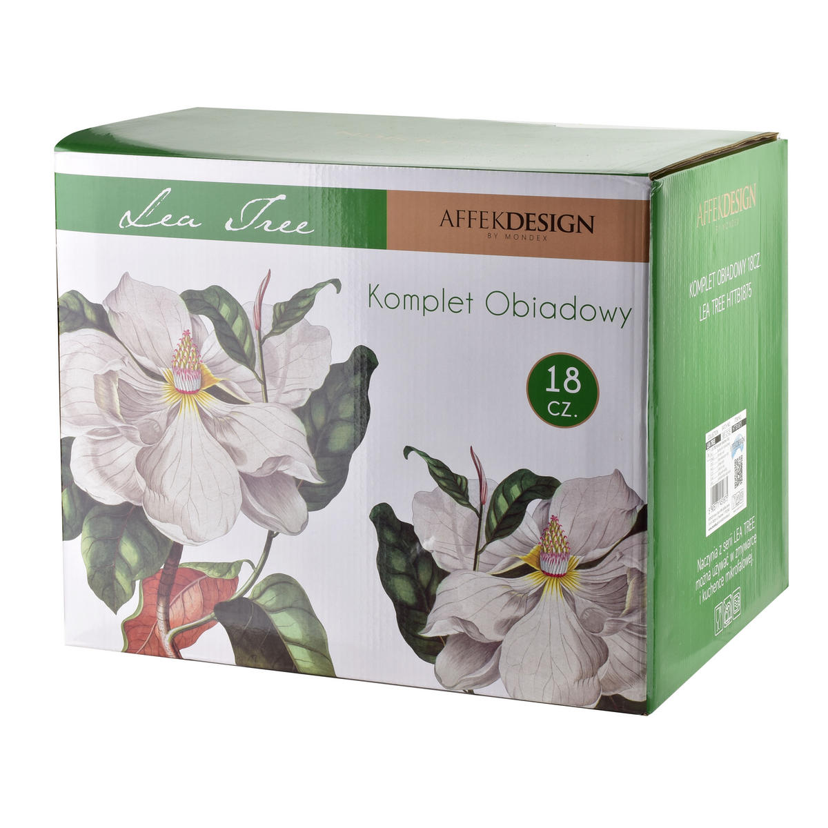 GESCHIRR-SET Lea Tree Weiß 18-tlg 26/21/15 cm Keramik - Weiß, Keramik (21/15/26cm) - Mondex