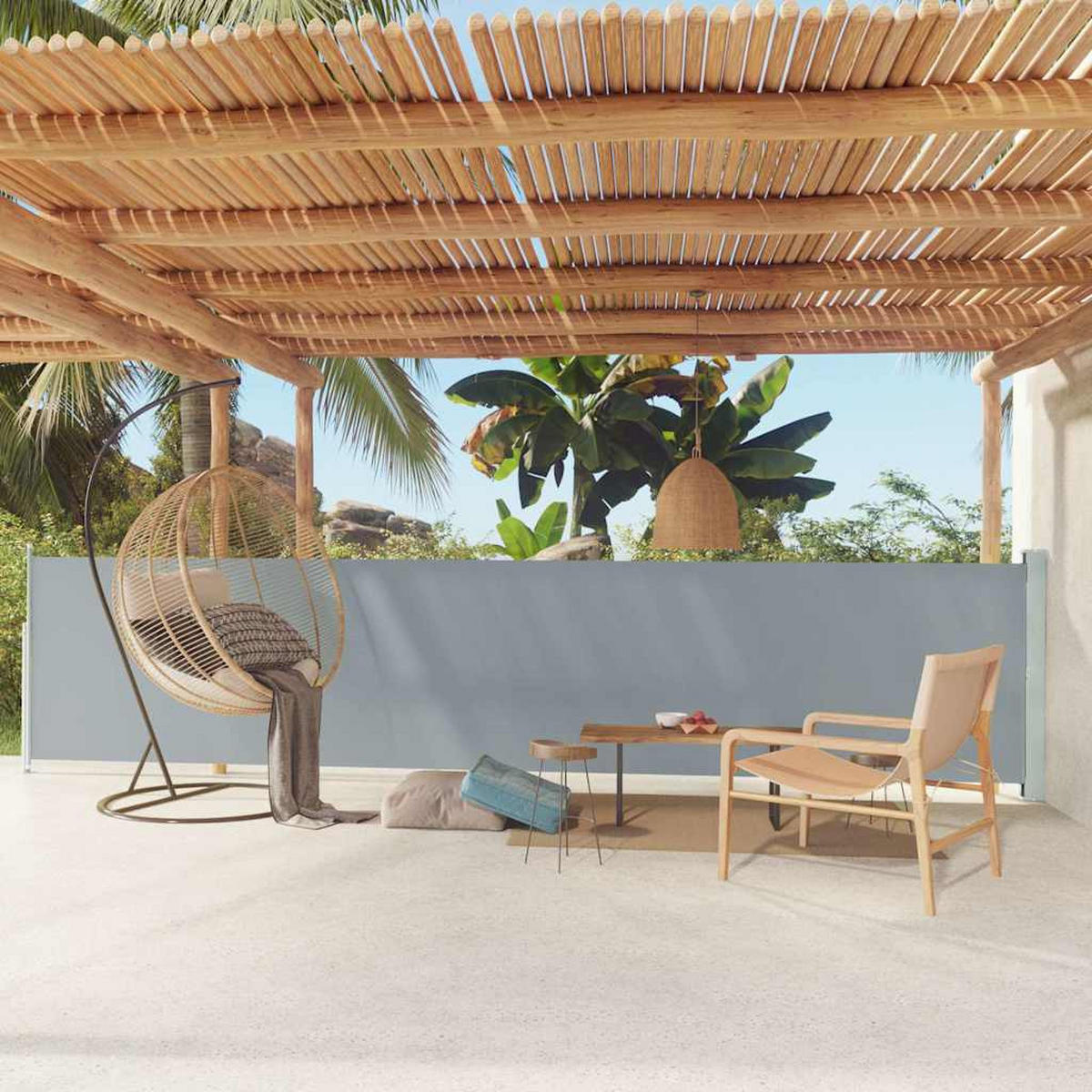 SEITENMARKISE Ausziehbar 117x600 cm Grau - Grau, Textil (117/117/600cm) - furnicato