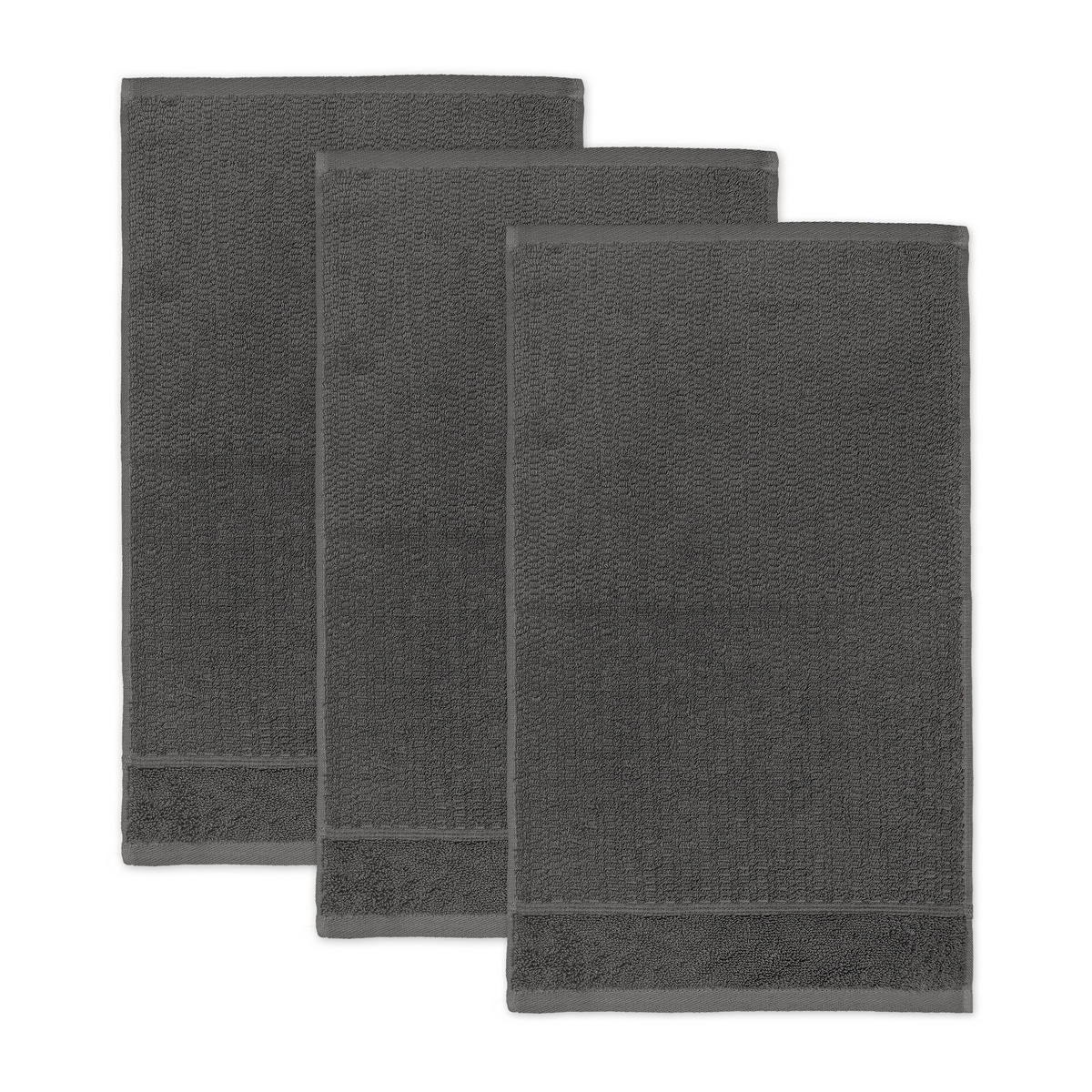 GÄSTETUCH PEARL 3ER PACK - Graphitfarben, Textil (30/50cm) - Möve for Frottana