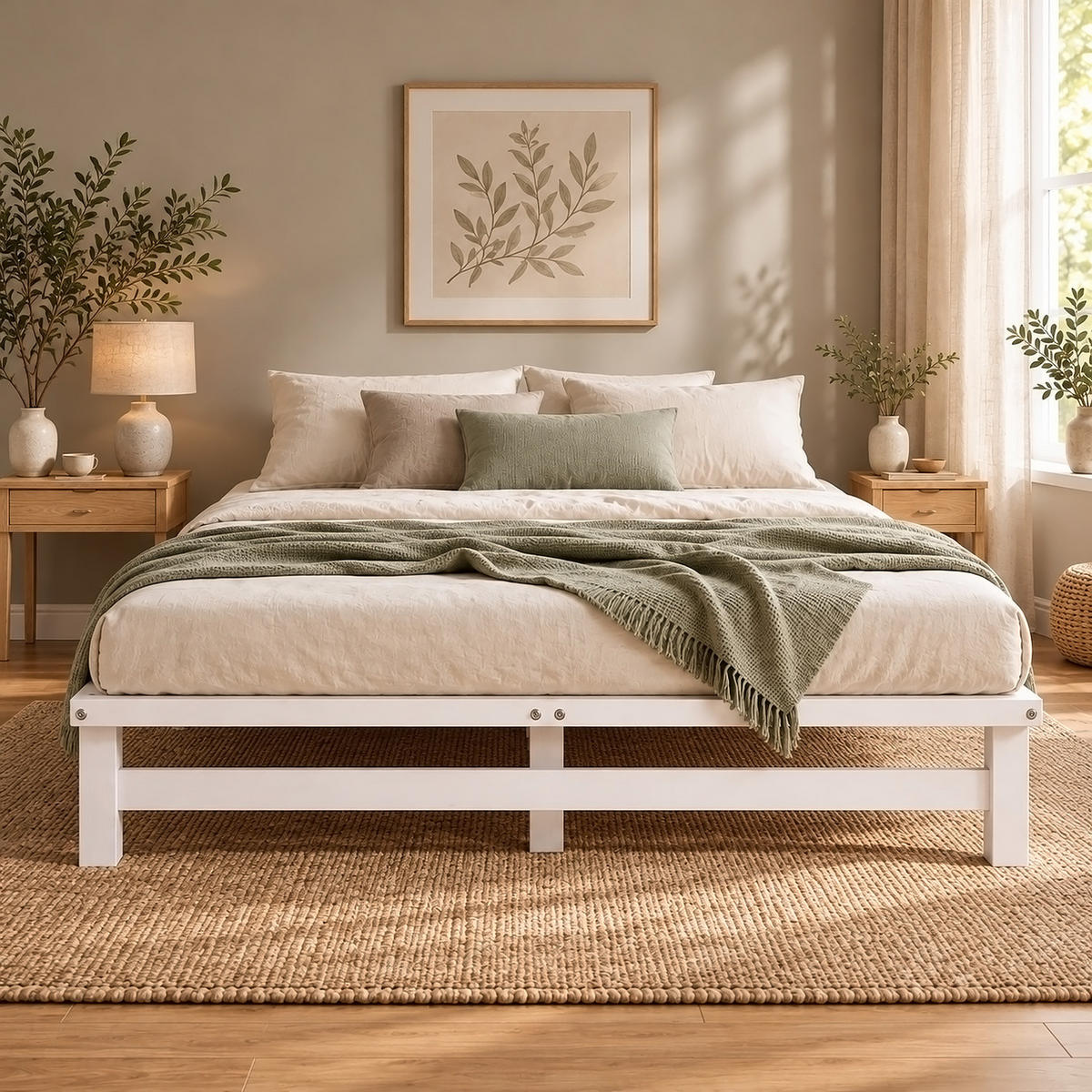 HOLZBETT mit Matratze 140/200 cm weiß - Weiß, Holz (140/200cm) - Homestyle4u