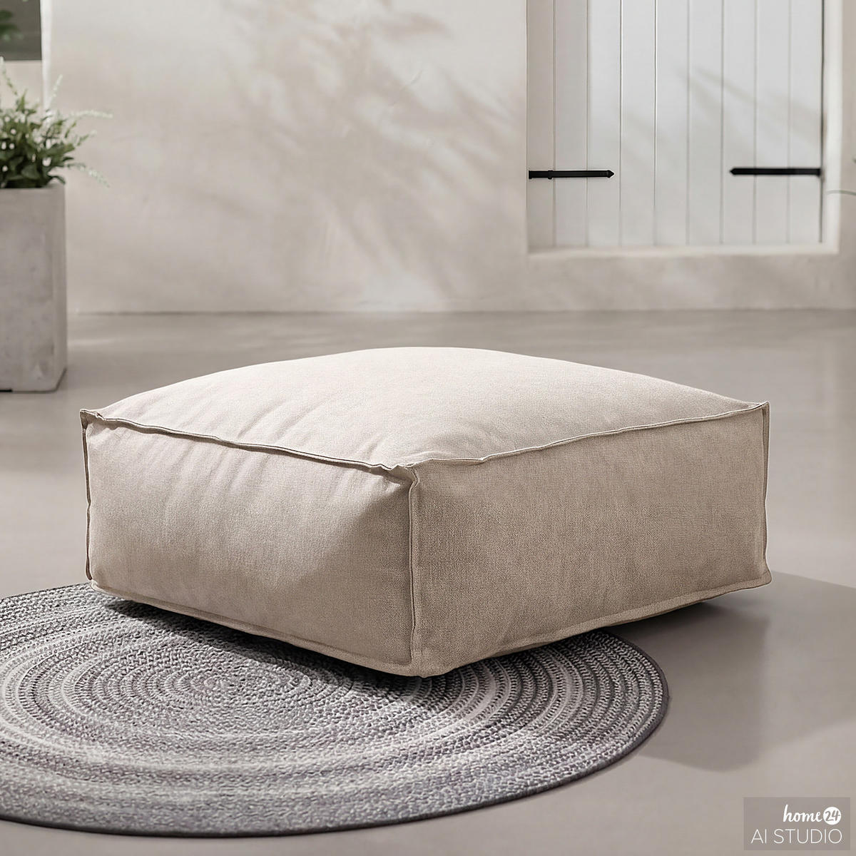 MODULARES HOCKERELEMENT - Olefin - Beige - Beige, Textil (95/35/95cm) - home24