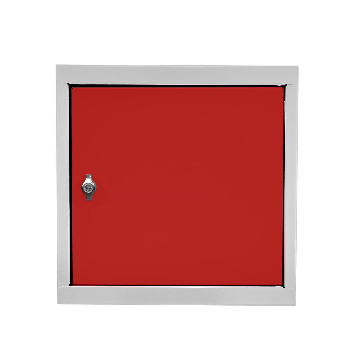 SCHLIESSFACHWÜRFEL 2x Blocky mit Drehriegelschloss für Vorhängeschloss 40x40x40cm Lichtgrau/Rot - Rot/Grau, Metall (40/40/40cm) - PROREGAL