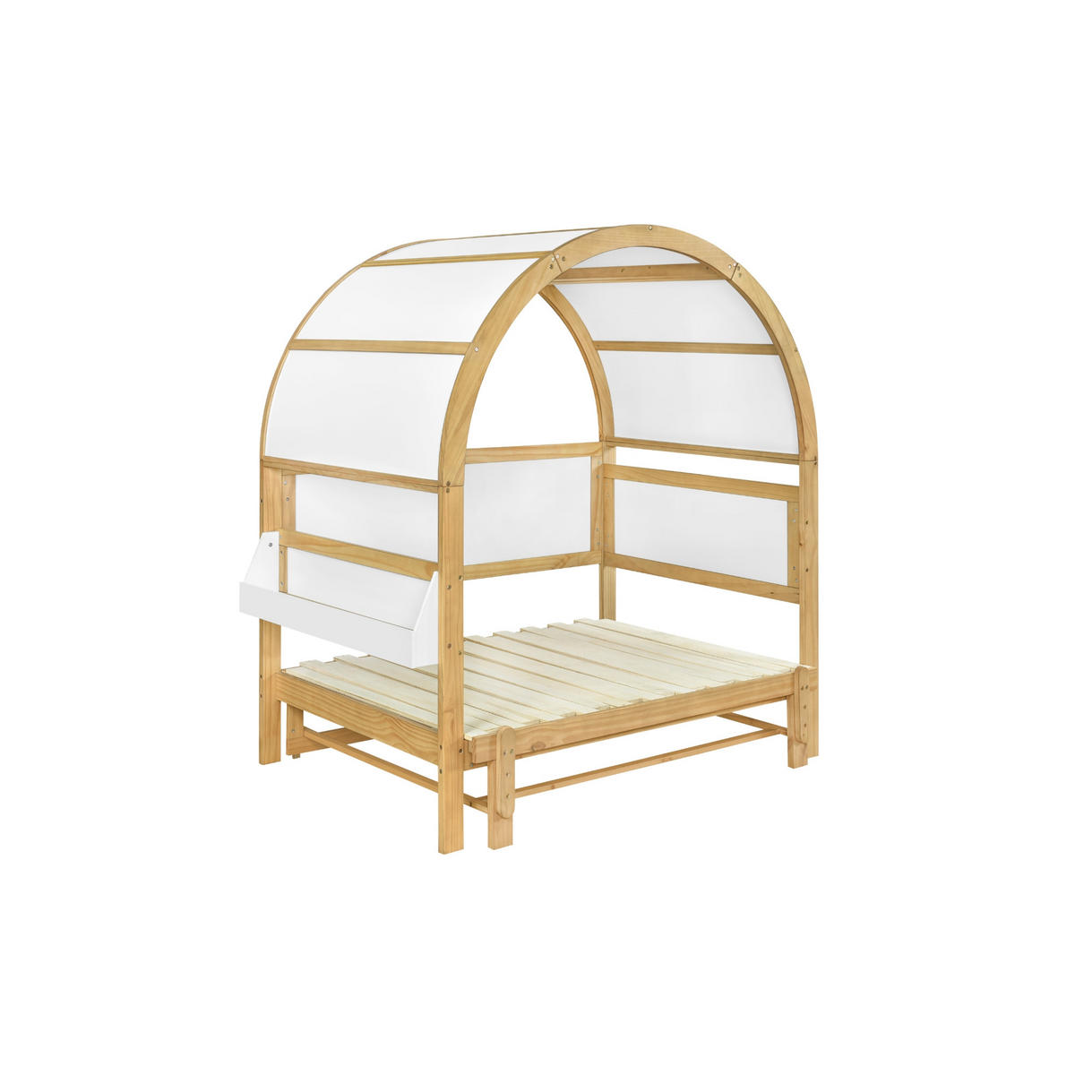 KINDERBETT 140/200 cm Weiß, Natur - Weiß/Naturfarben, Holz/Holzwerkstoff