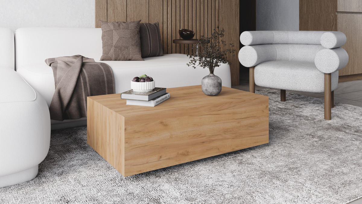 COUCHTISCH VOS - Honigeiche, Holzwerkstoff (90/55/28cm) - Meblini