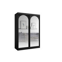 SCHIEBETÜRENSCHRANK MOSSA 150 / 215 / 65 cm in Schwarz / Schwarz - Schwarz, Holzwerkstoff (150/215/65cm) - Deine Möbel 24