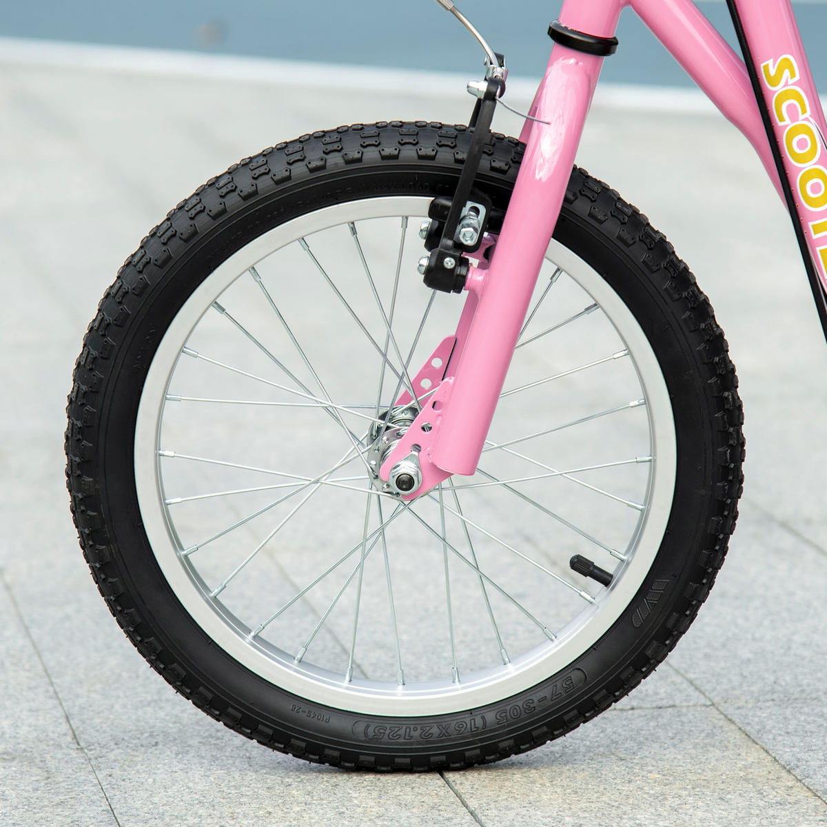 KINDERSCOOTER DE-16940 Große Reifen mit V-Bremsen Rosa - Pink, Metall (135/58/100cm) - ComfortXL