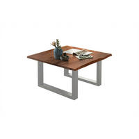 COUCHTISCH NOAH - Silberfarben/Braun, Holz/Metall (80/80/43cm) - SAM