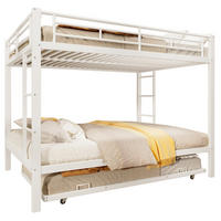 ETAGENBETT 140/200 cm aus Metall mit Ausziehbett, Weiß - Weiß, Metall (140/200cm) - OKMYHOME
