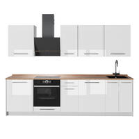 KÖK Fame-Line, Vit högblank/Vit, 280 cm, AP Oak - Vit/Vit högglans, Träbaserade material (280/206.8/60cm) - Vicco