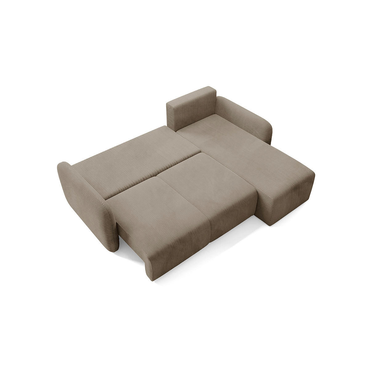 ROHOVÁ SEDAČKA Dora 3 miesta na sedenie Taupe - taupe, drevo (245/185cm) - Petits-meubles