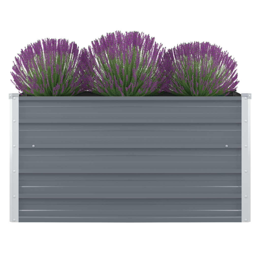HOCHBEET für Garten EMIL Quadrat Grau | 100x100x45cm | Verzinkter Stahl - Grau, Metall (100/45/100cm) - DELUKE